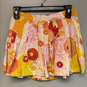 Urban Outfitters Linen Blend Floral Mini Skirt Size M Retro Print